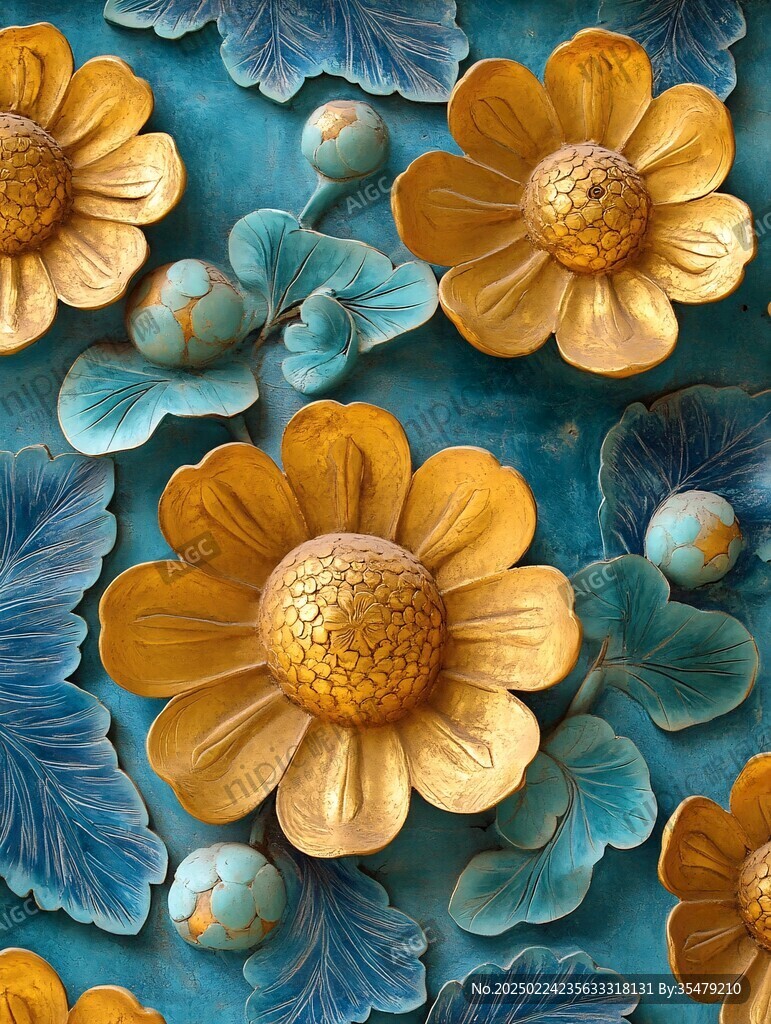 3d立體浮雕花卉花鳥