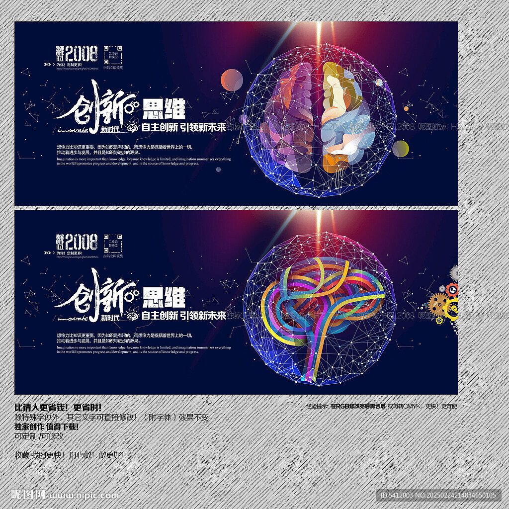 創(chuàng)新思維大腦會(huì)議背景展板