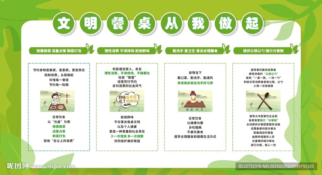 食堂文明餐桌宣傳