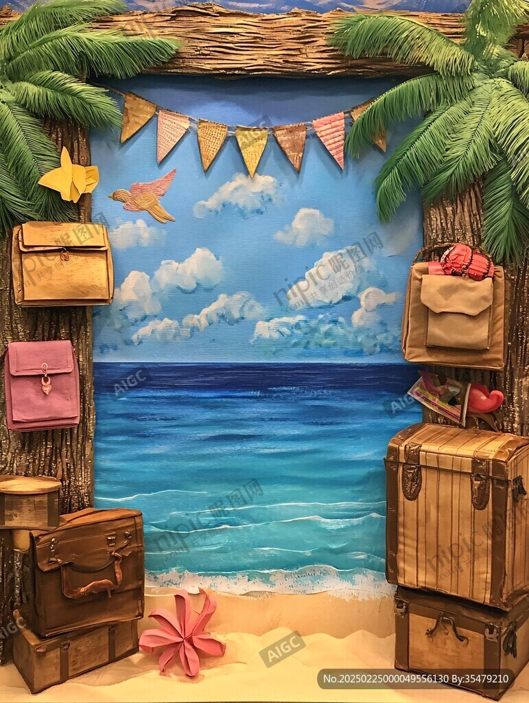 夏天櫥窗展示素材
