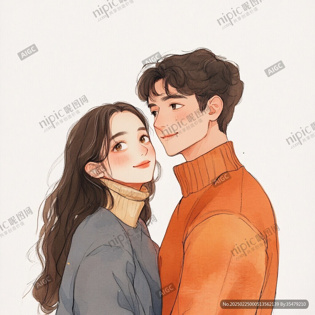 高清情侶插畫
