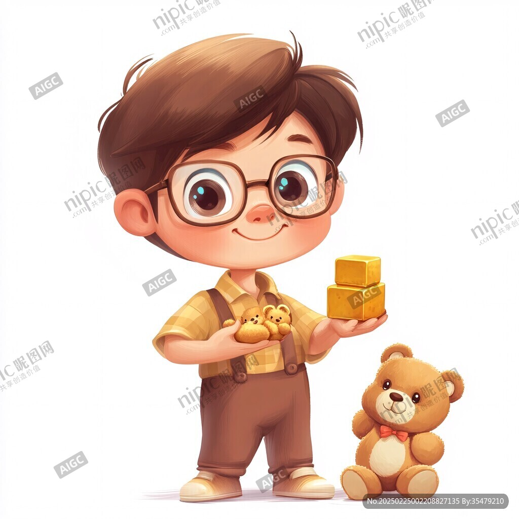 q版男孩形象卡通元素