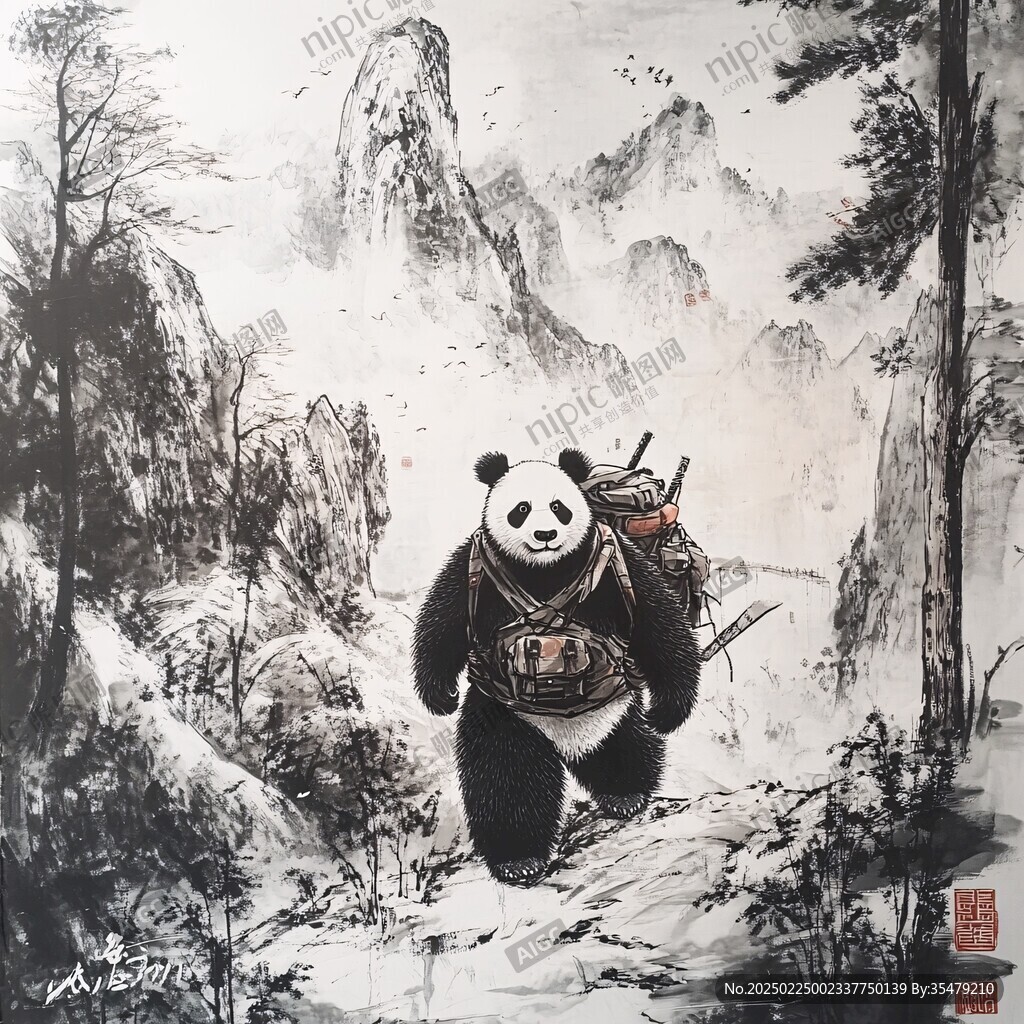 功夫熊貓原創(chuàng)手繪熊貓