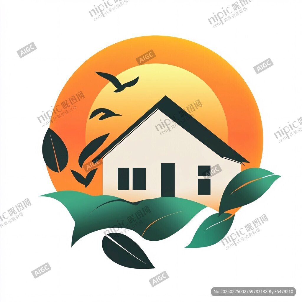 候鳥房屋標(biāo)志設(shè)計(jì)