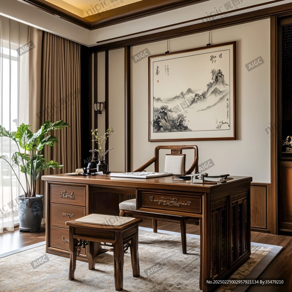 中式書桌場(chǎng)景