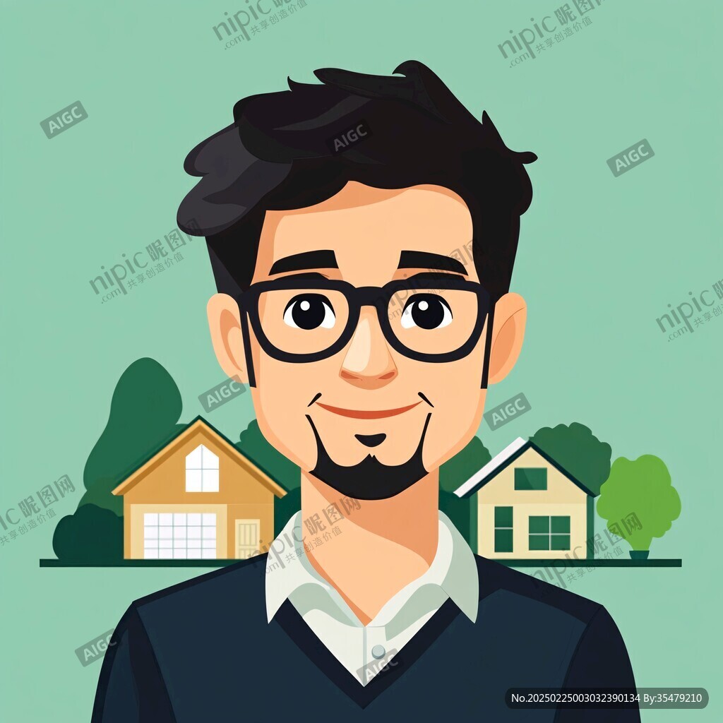 扁平頭像插畫