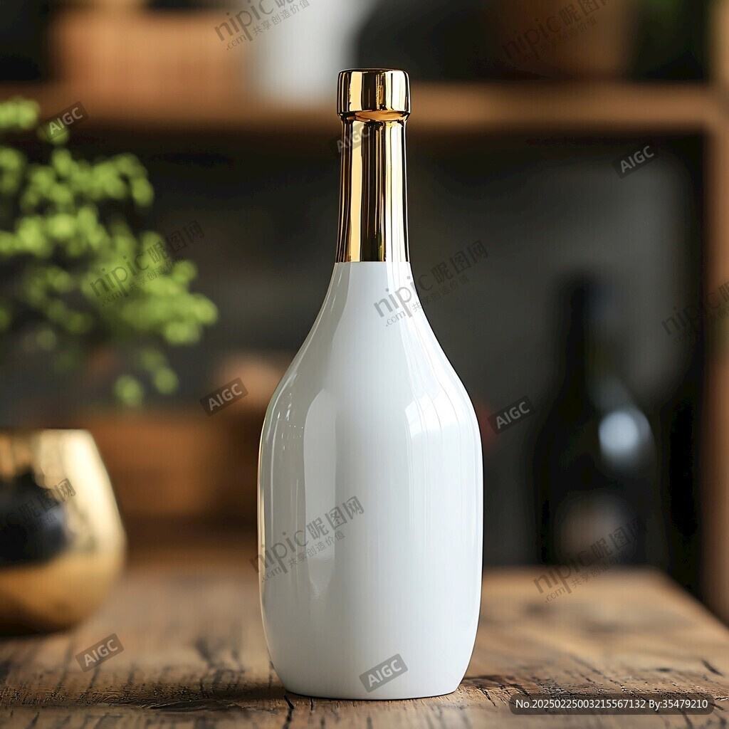 淺藍色漸變酒瓶