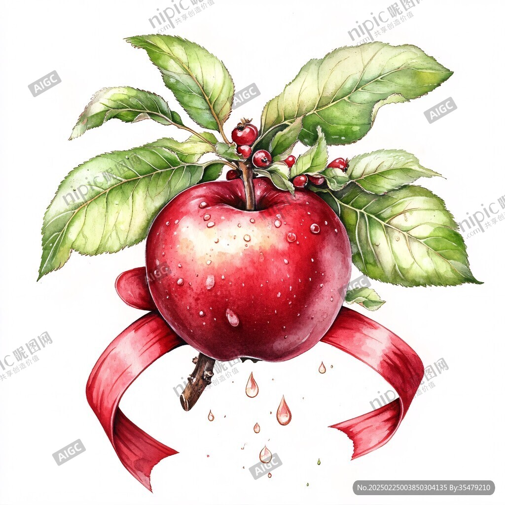 紅蘋果插畫