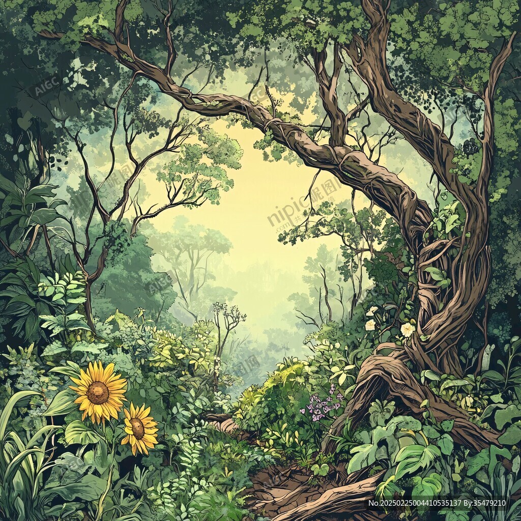 深林插畫
