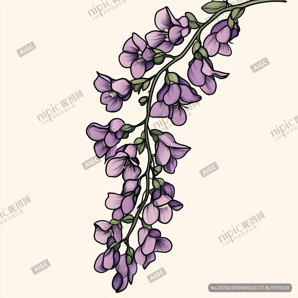 洋槐花插圖