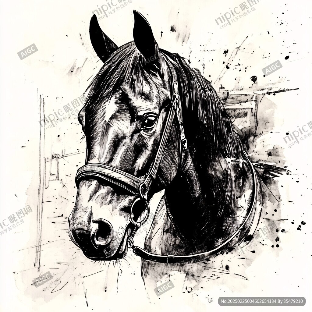 手繪插畫馬