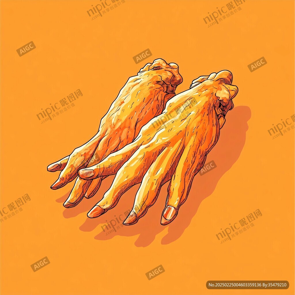 無骨雞爪插畫