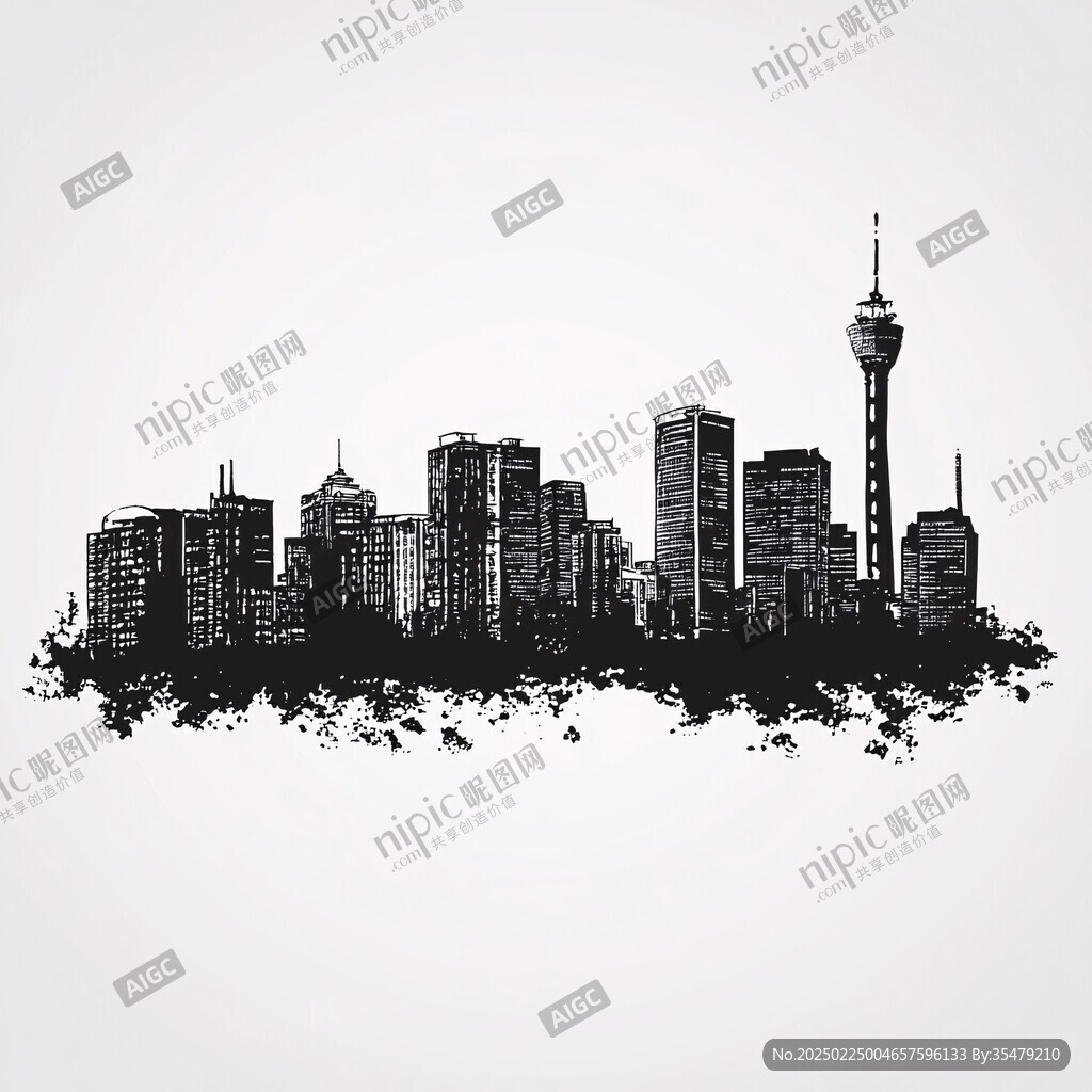 城市風(fēng)光名勝剪影藝術(shù)