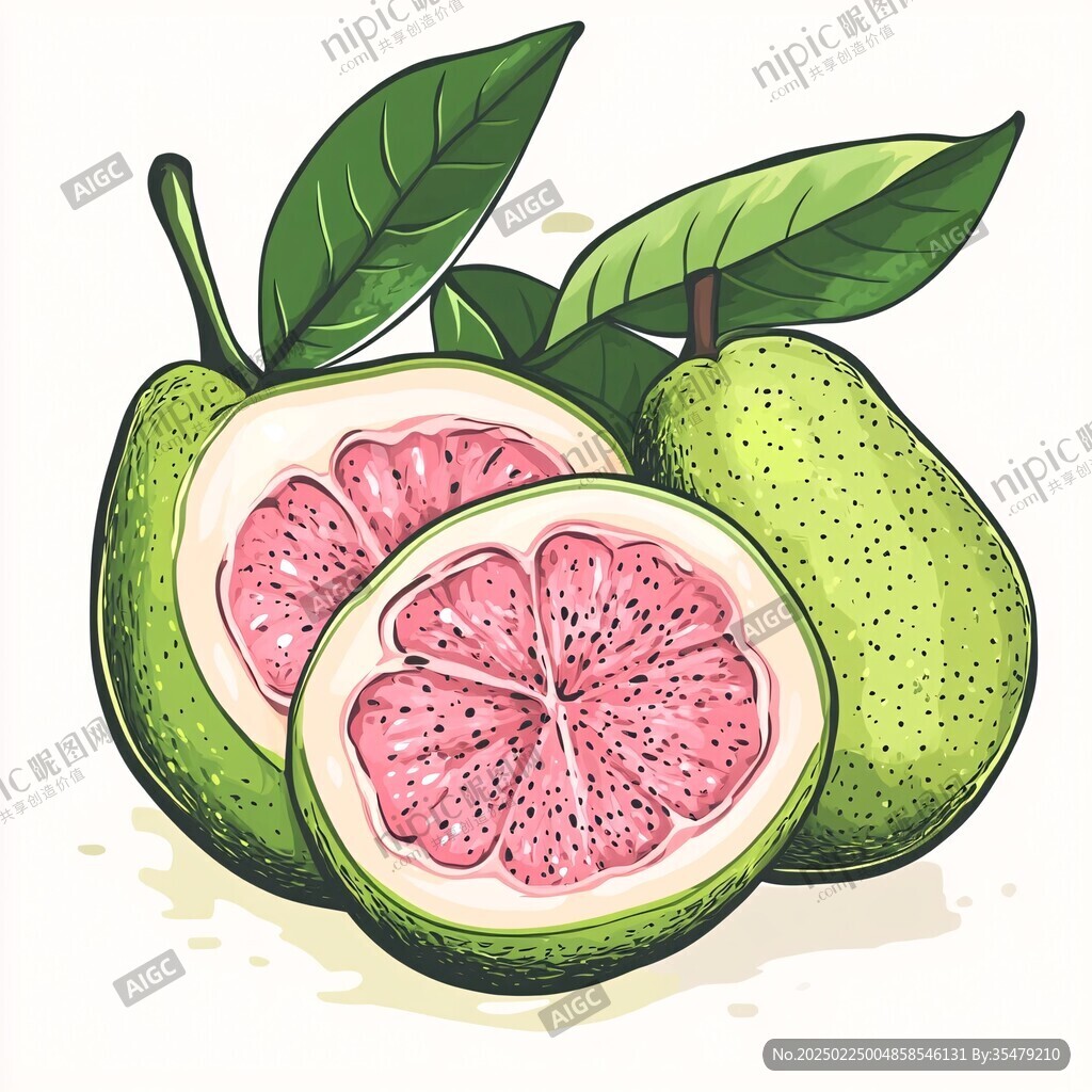 番石榴插畫