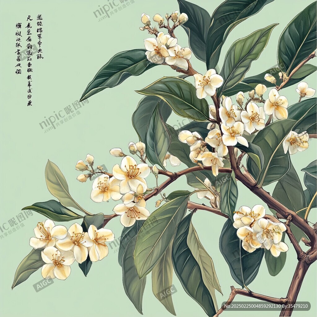 手繪黃緬桂