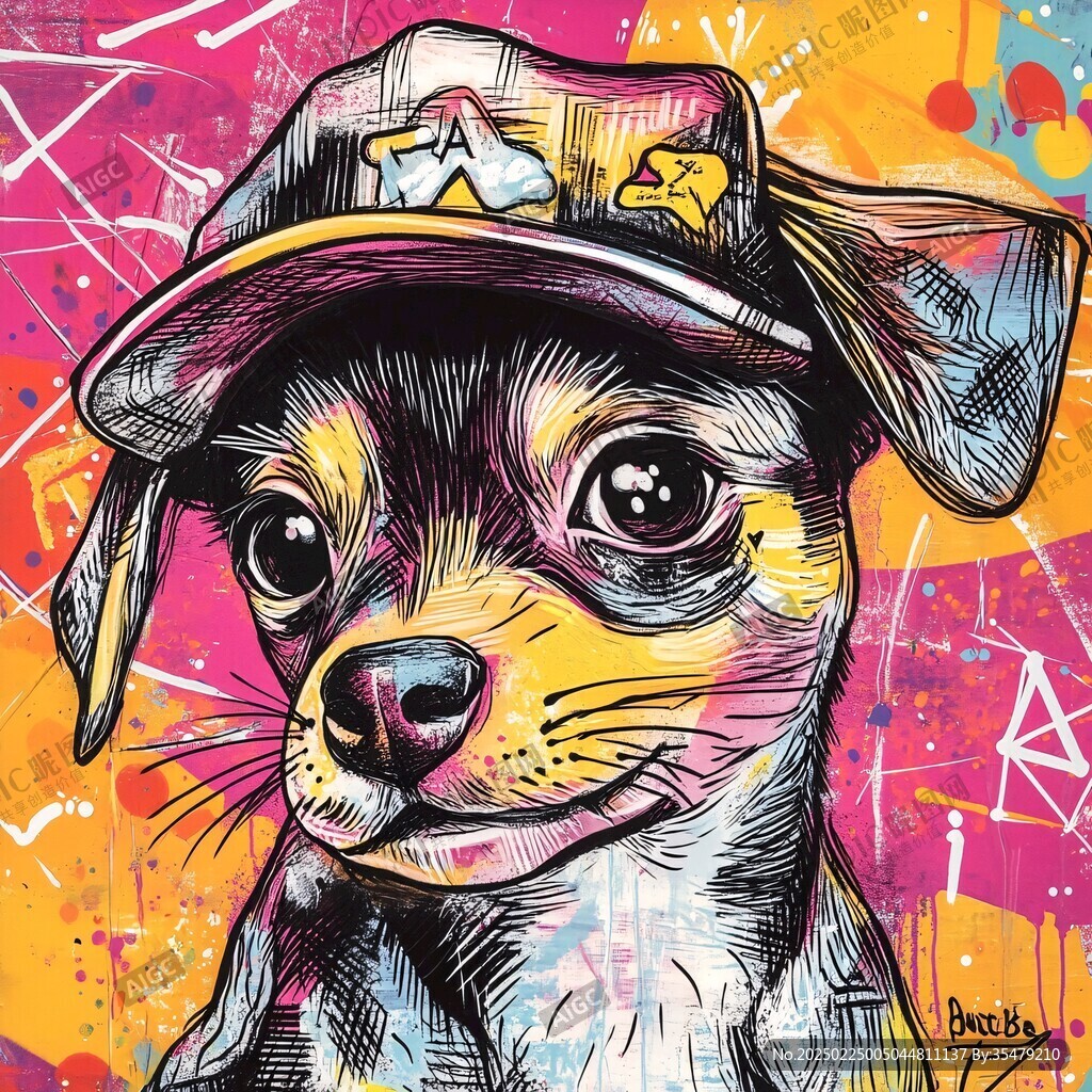 狗狗潮流插畫
