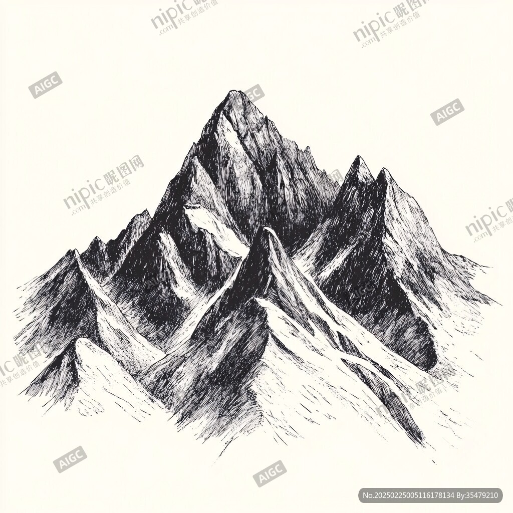 手繪山峰