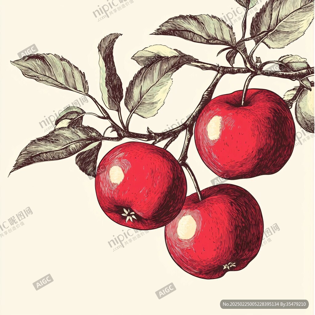 手繪紅蘋(píng)果