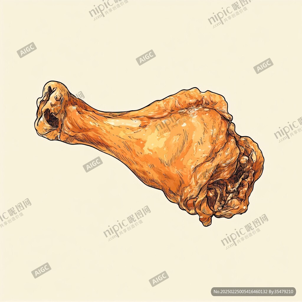 鹵雞腿插畫