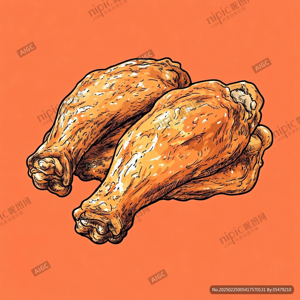 鹵雞腿插畫