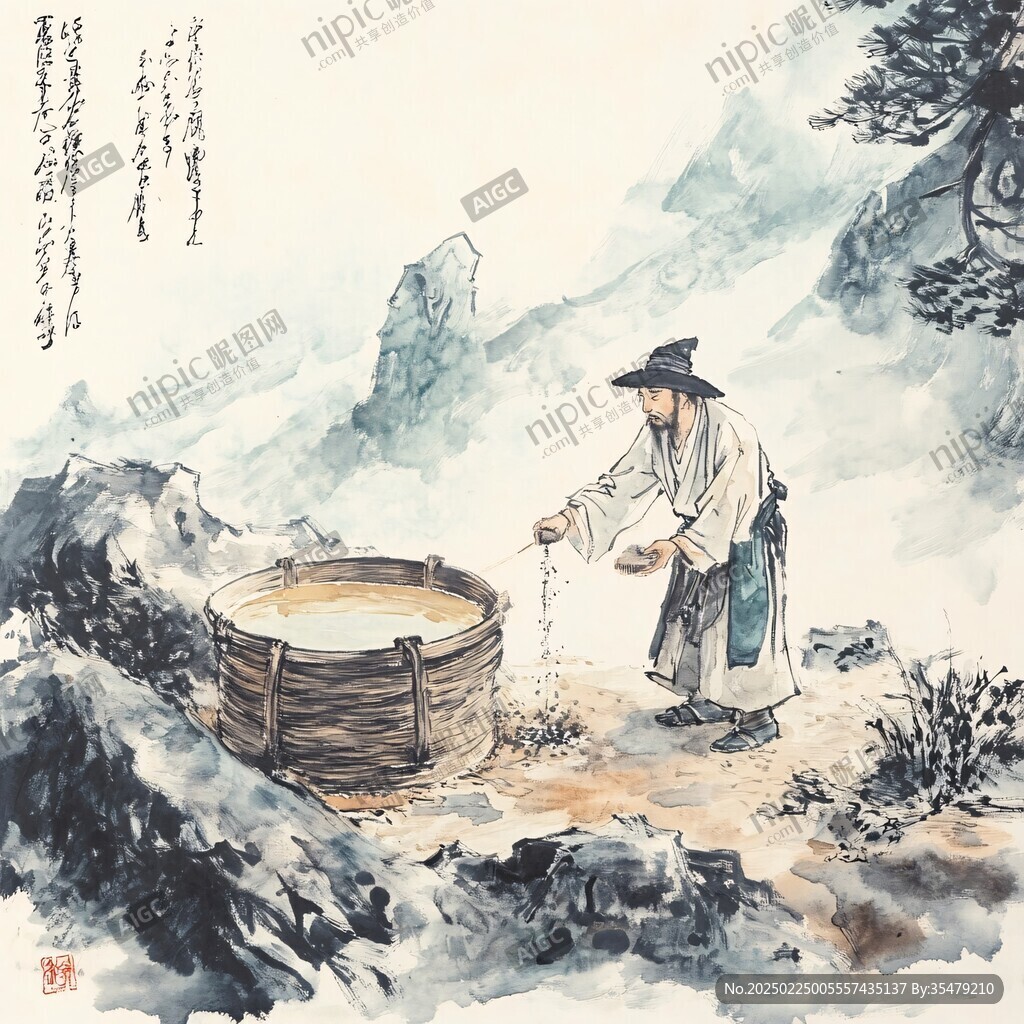 神農(nóng)架釀酒插畫(huà)