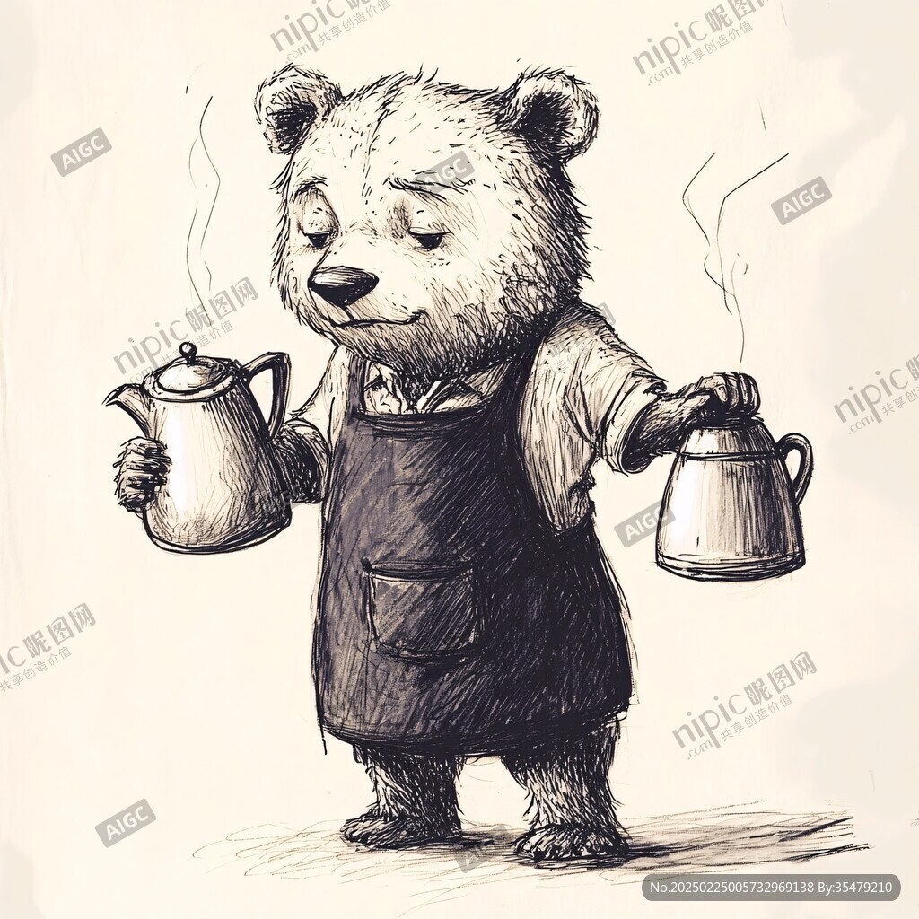 手繪熊插畫