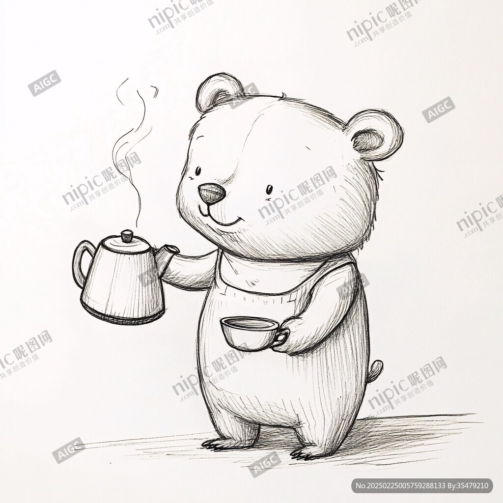 小熊線稿