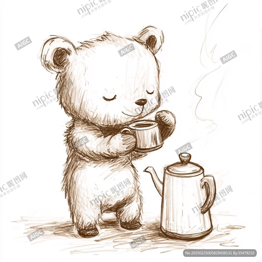 小熊線稿