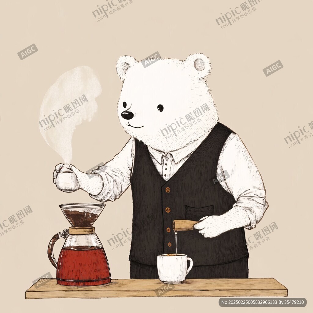 手沖咖啡插畫