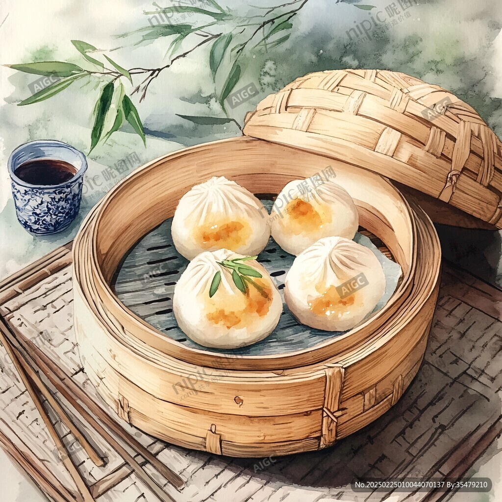 南翔小籠包插畫