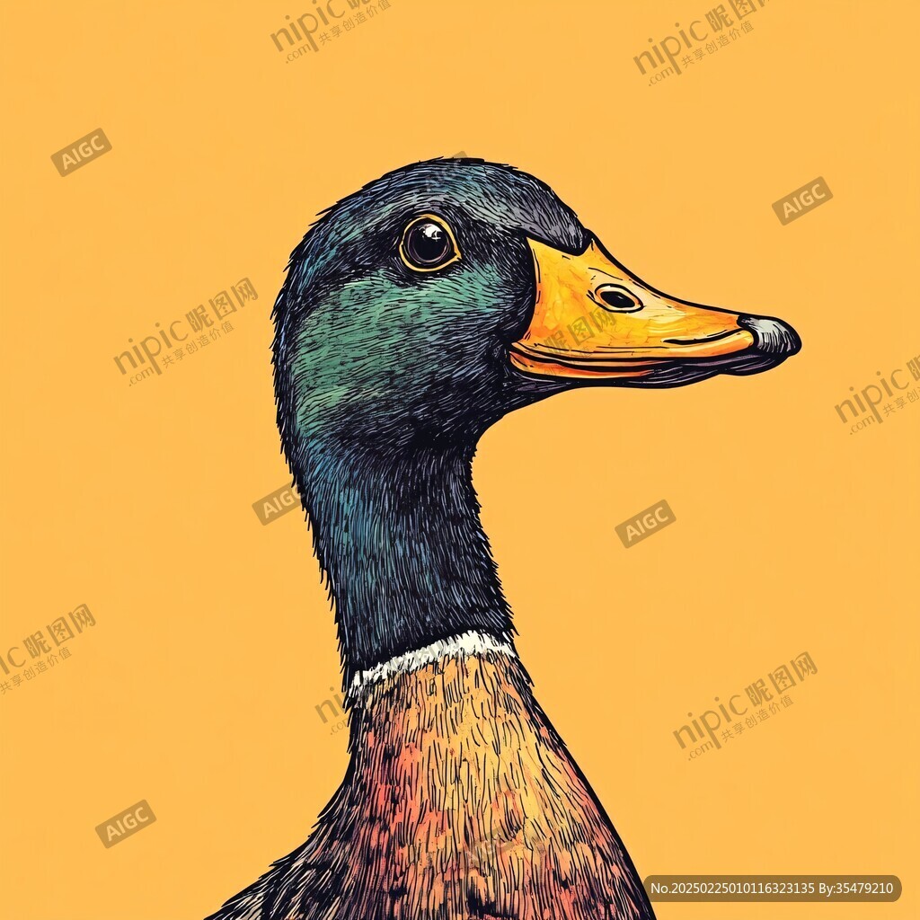 鴨頭插畫