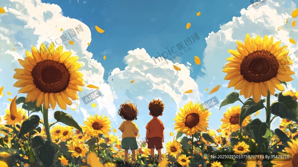 插畫葵花