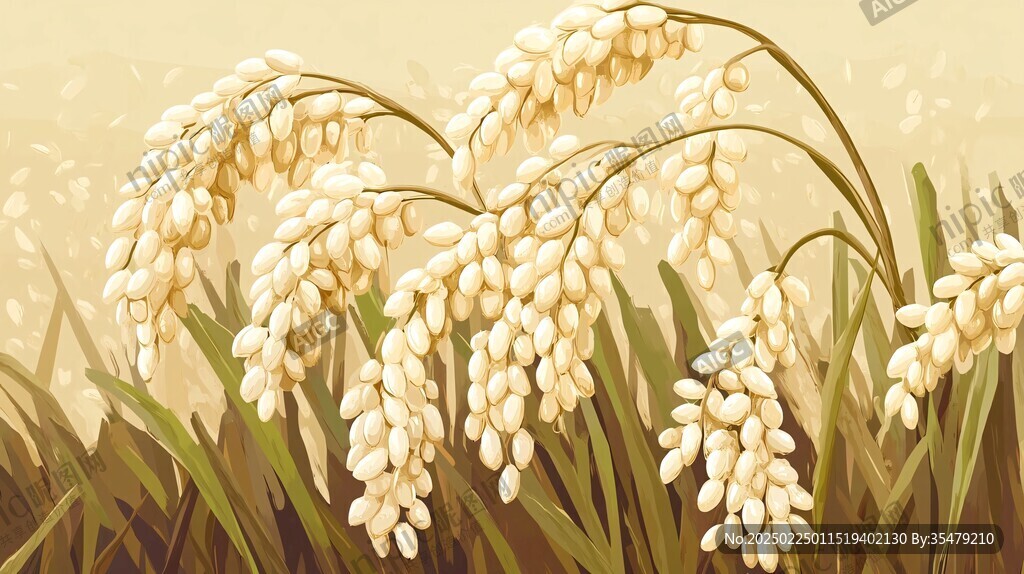 稻粒插畫