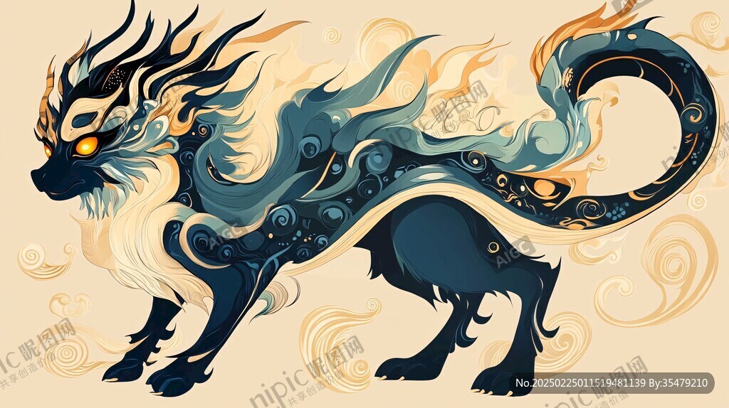 創(chuàng)意五行神獸插畫(huà)