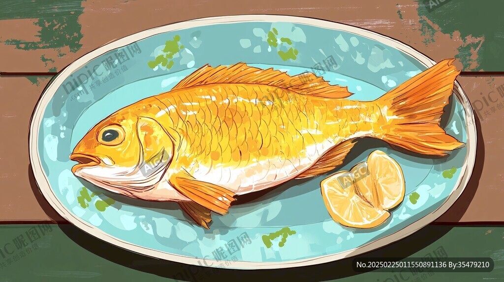 黃花魚插畫