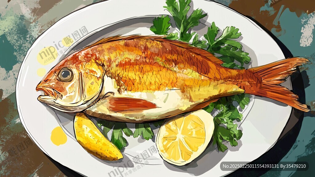 黃花魚插畫