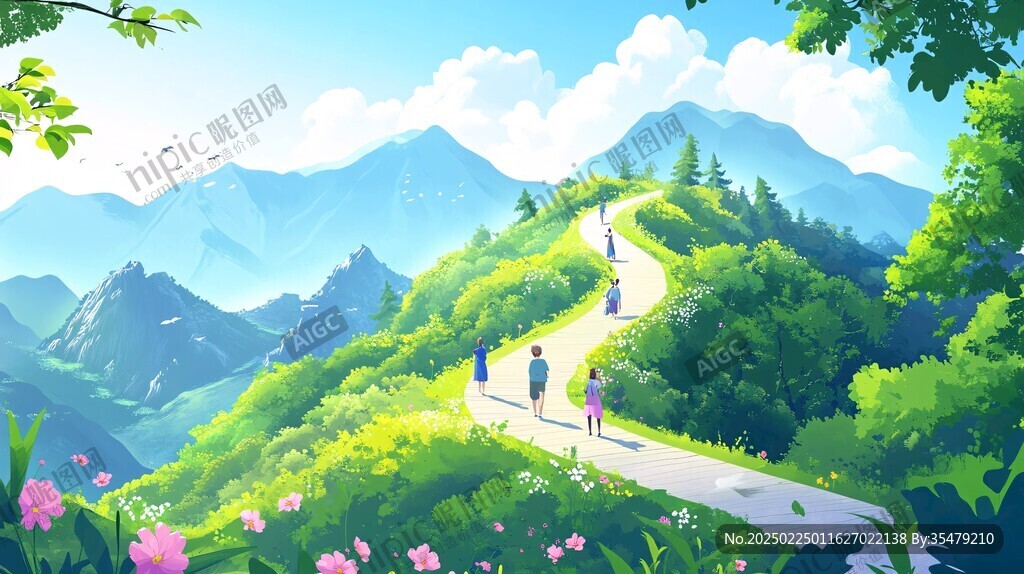戶外郊游插畫