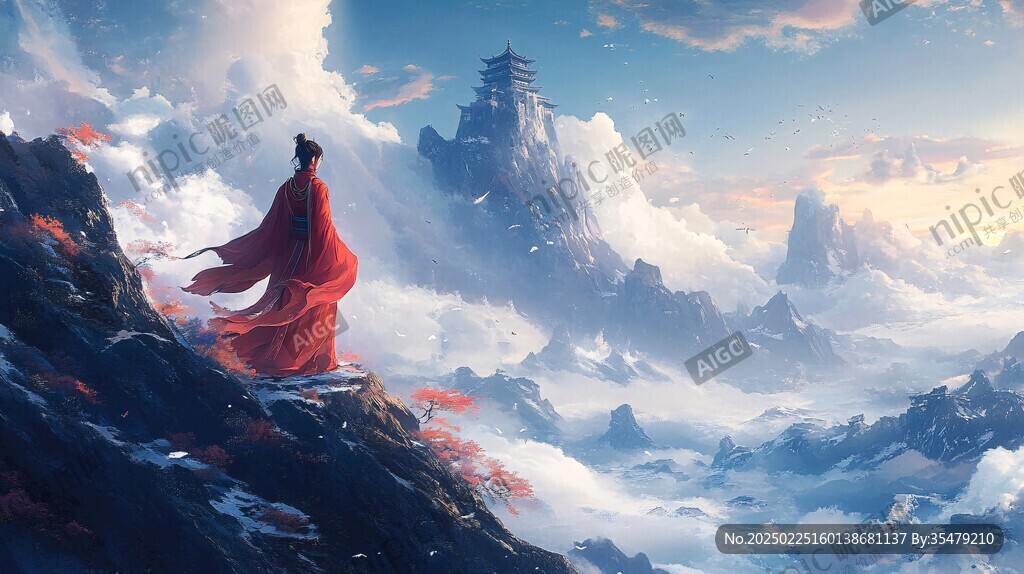 云霧繚繞的山巔之上