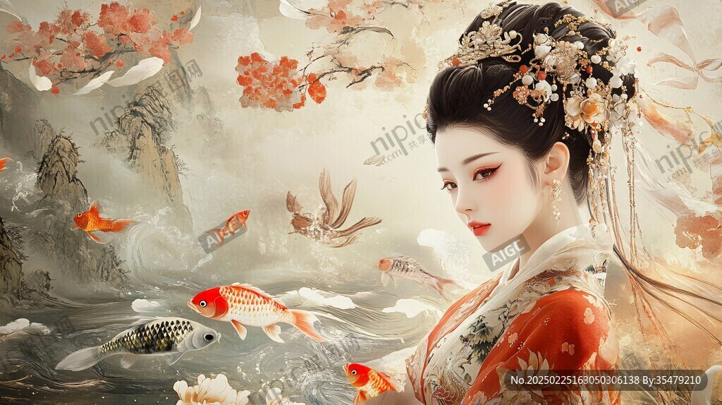 金魚舞翩翩 紅梅綻放艷