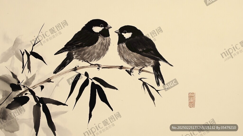 鳥(niǎo)與竹