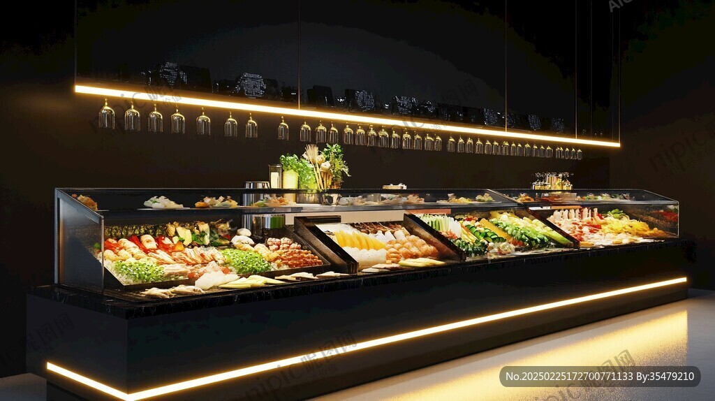 現(xiàn)代餐廳的食物展示柜