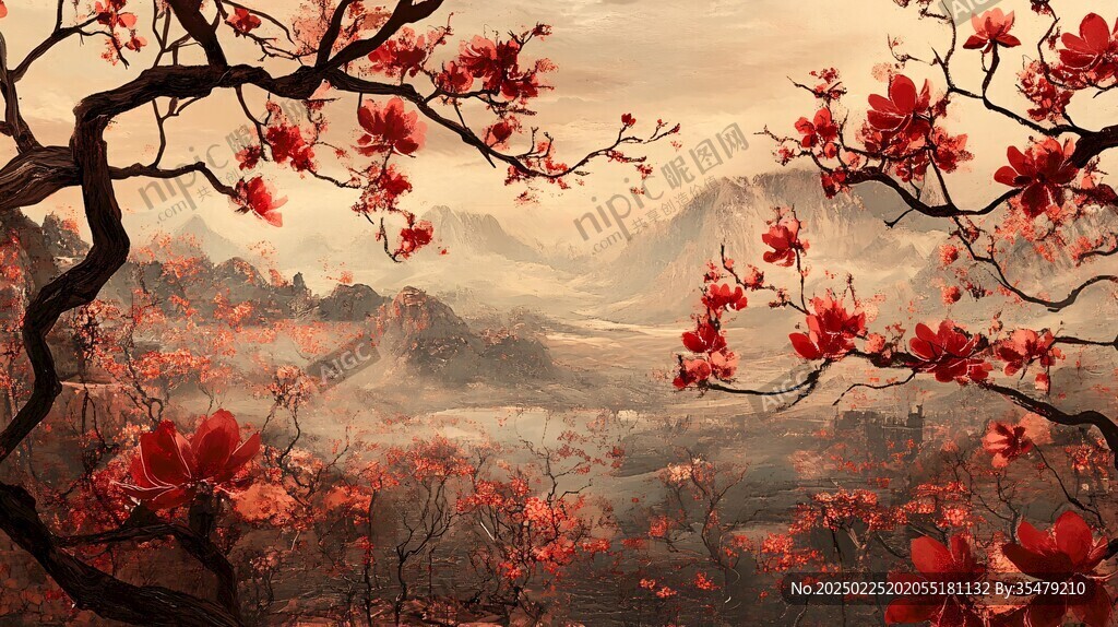 山谷中的紅花