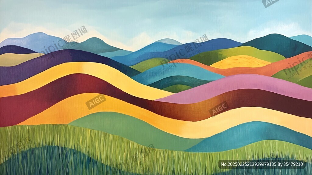 色彩斑斕的山脈風(fēng)景