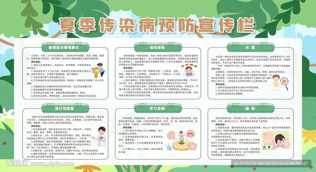 預(yù)防夏季傳染病宣傳欄展板