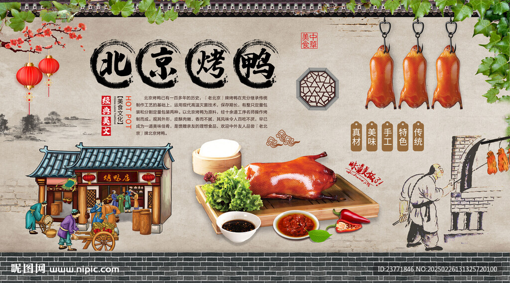 背景烤鴨背景墻