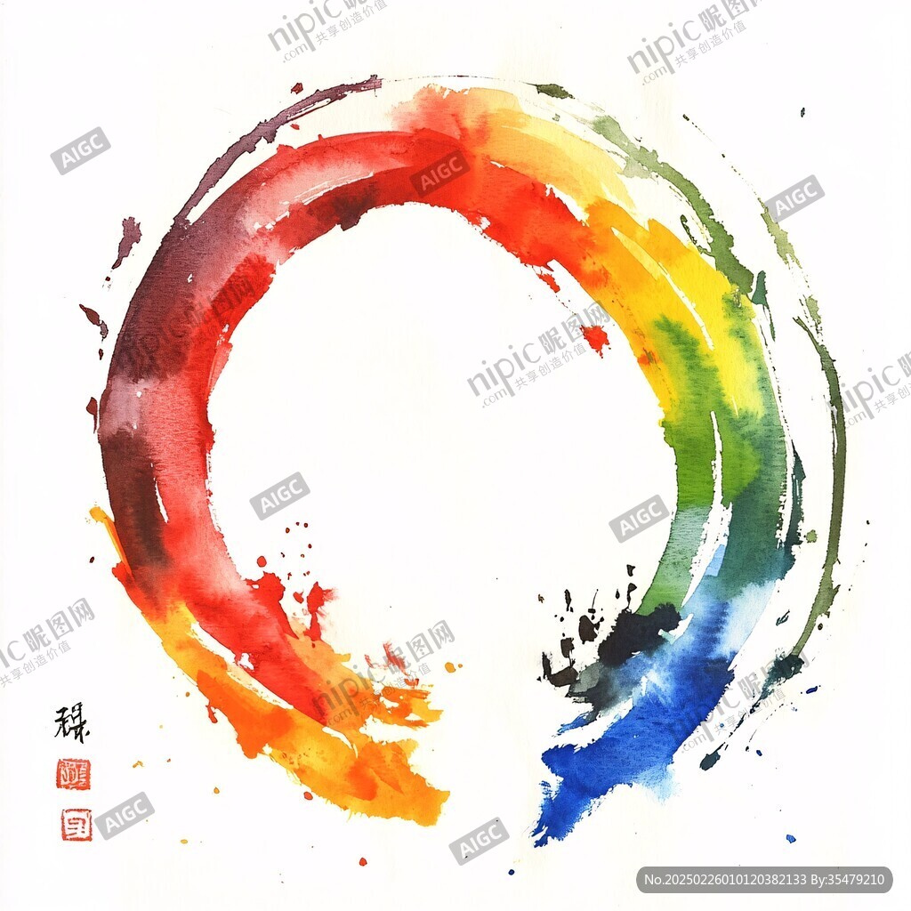 彩色圓圈的藝術