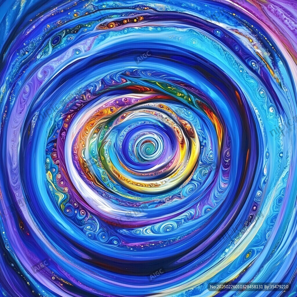 藍色漩渦抽象畫