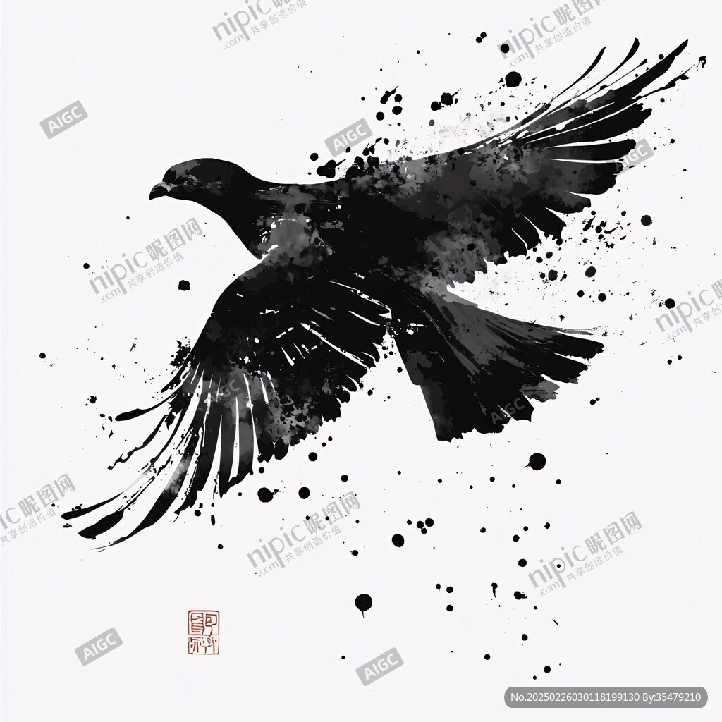 墨水中的飛鳥