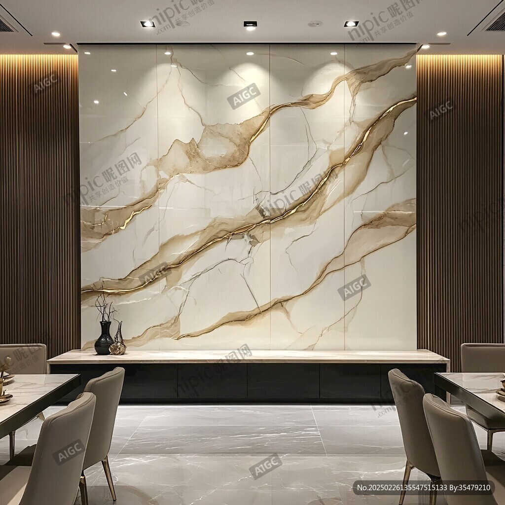 現(xiàn)代餐廳的 marble 和 wood 內(nèi)飾