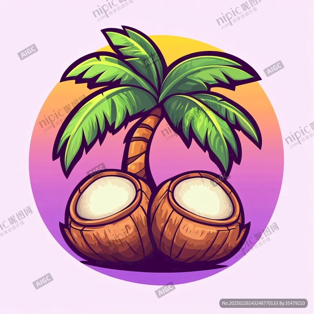椰樹與椰果的熱帶風(fēng)情